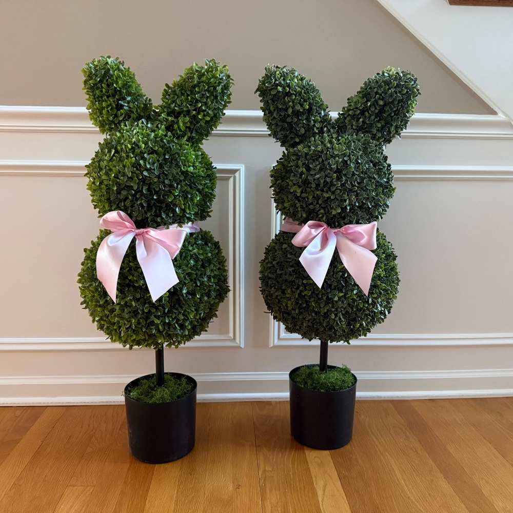 My Texas Home Bunny Topiary set of 2